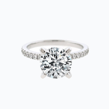 1.50 CT Round Pave Lab Grown Diamond Engagement Ring