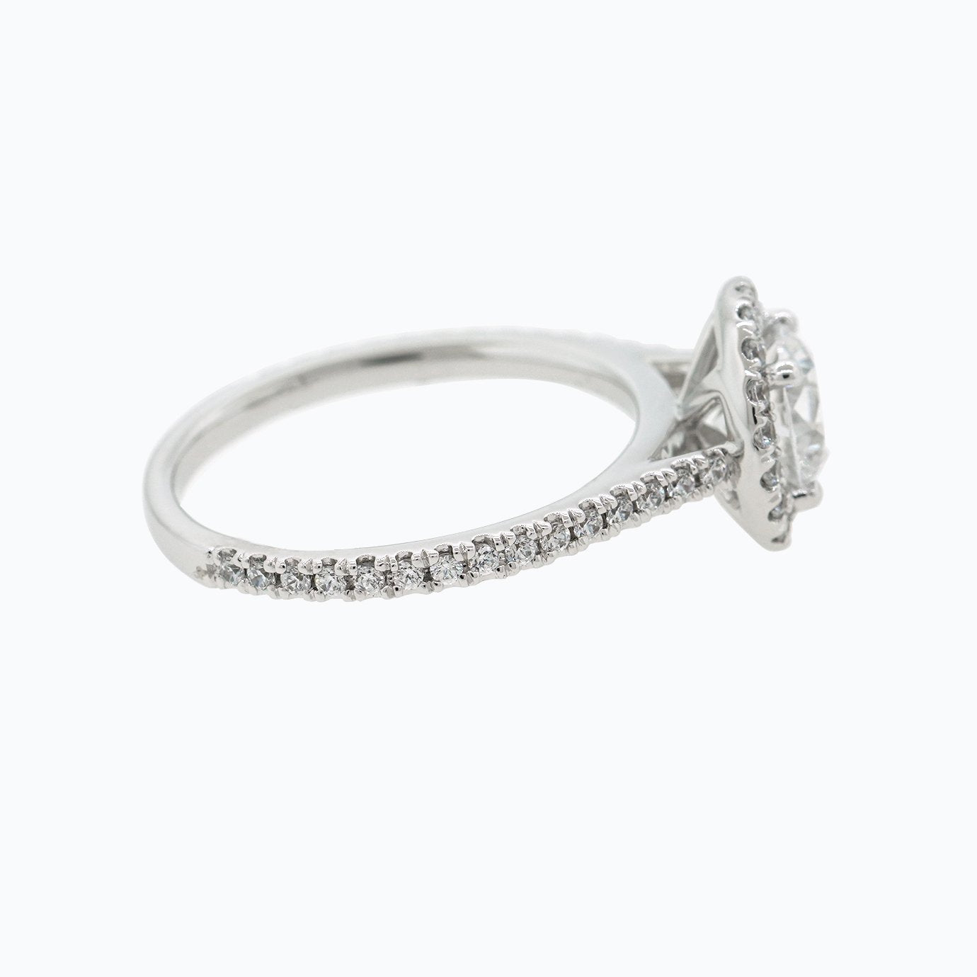 1.0 CT Round Halo & Pave Lab Grown Diamond Engagement Ring