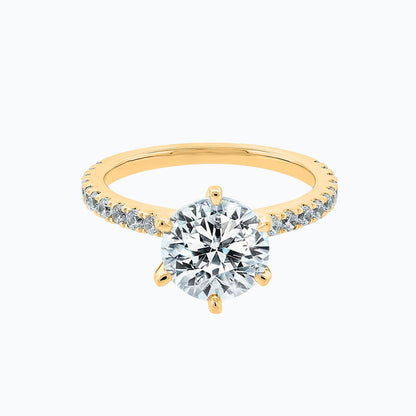 2.0 CT Round Pave Lab Grown Diamond Engagement Ring