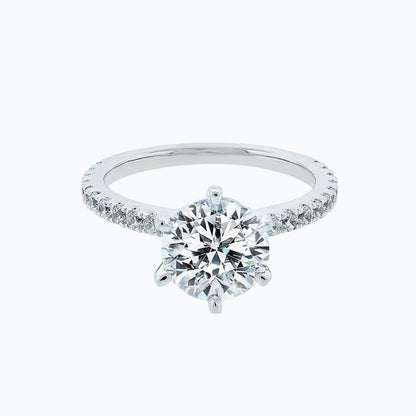 2.0 CT Round Pave Lab Grown Diamond Engagement Ring