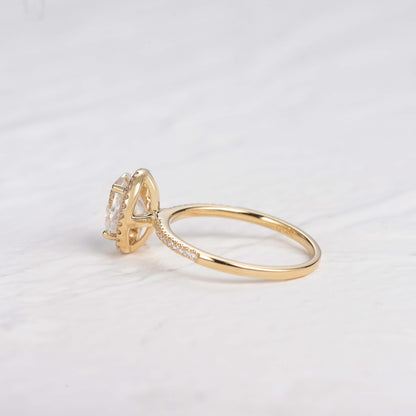 1.91 CT Oval Halo & Pave Lab Grown Diamond Engagement Ring