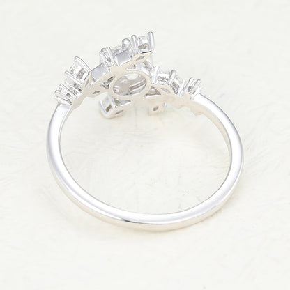 0.41 CT Round Cluster Moissanite Engagement Ring
