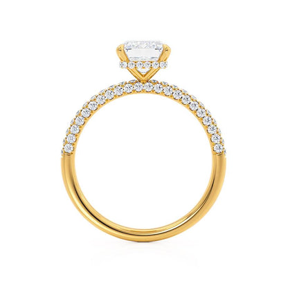 1.75 CT Emerald Pave Lab Grown Diamond Engagement Ring