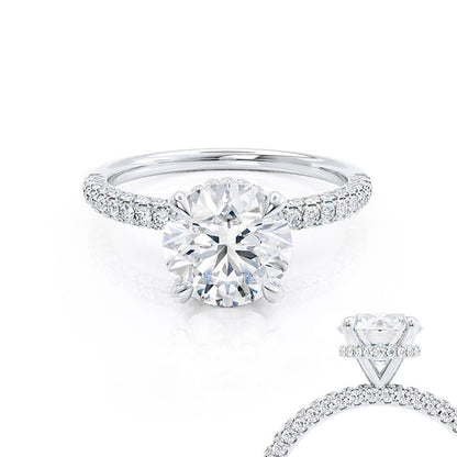 1.5 CT Round Pave Lab Grown Diamond Engagement Ring