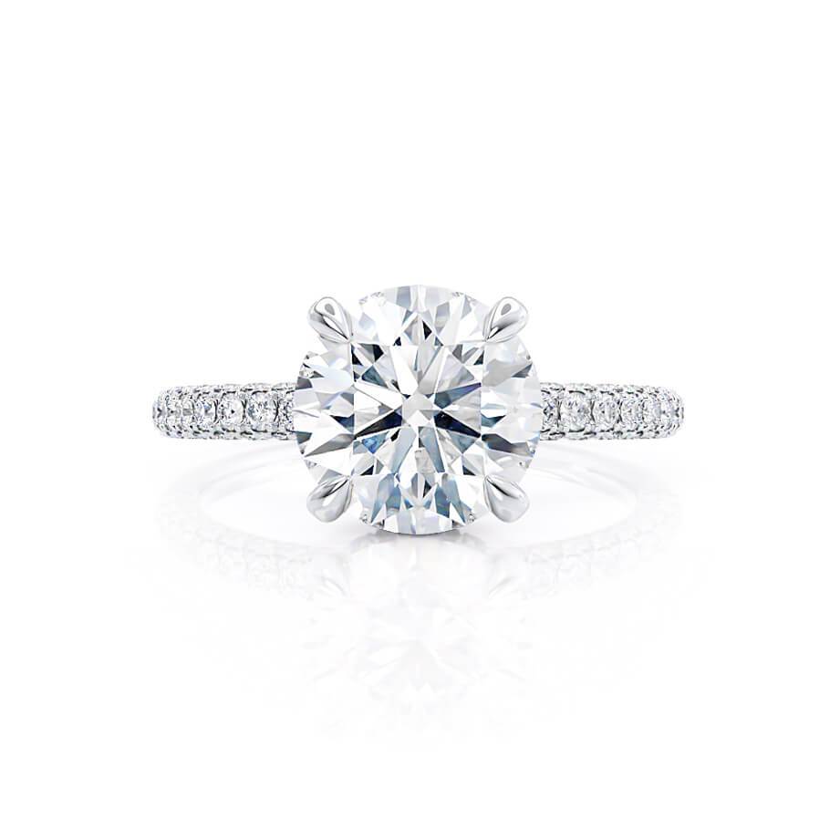 1.5 CT Round Hidden Halo & Pave Lab Grown Diamond Engagement Ring