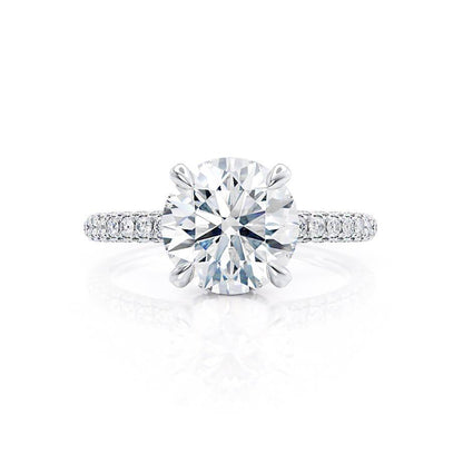 1.5 CT Round Hidden Halo & Pave Lab Grown Diamond Engagement Ring