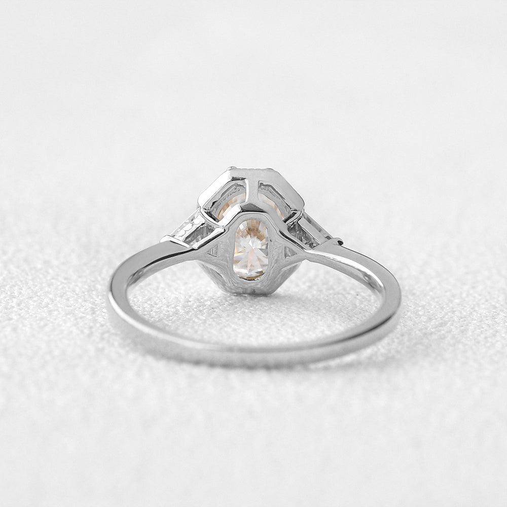 1.33 CT Oval Three Stone Lab Grown Diamond Engagement Ring