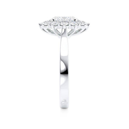 2.1 CT Oval Halo Lab Grown Diamond Engagement Ring