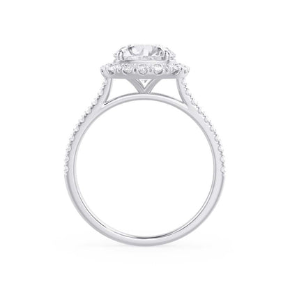2.3 CT Elongated Cushion Halo & Pave Lab Grown Diamond Engagement Ring