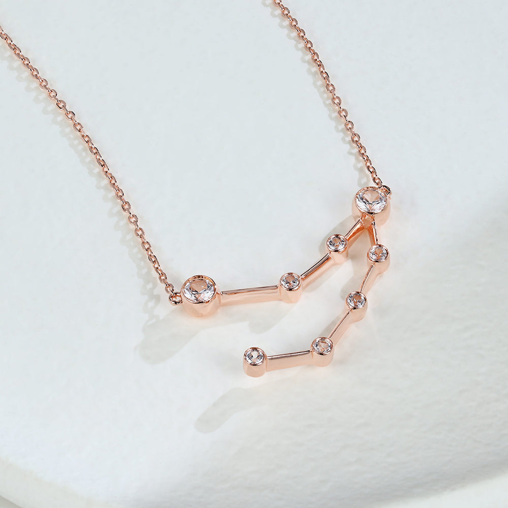 0.75 TCW Round Moissanite Capricon-Zodiac Sign Necklace