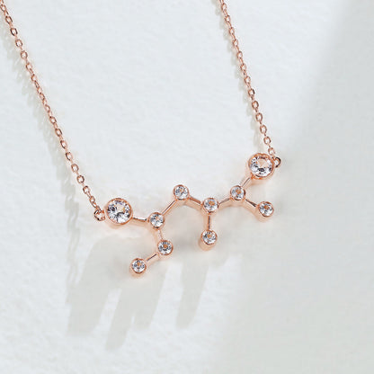 0.83 TCW Round Moissanite Sagittarius-Zodiac Sign Necklace