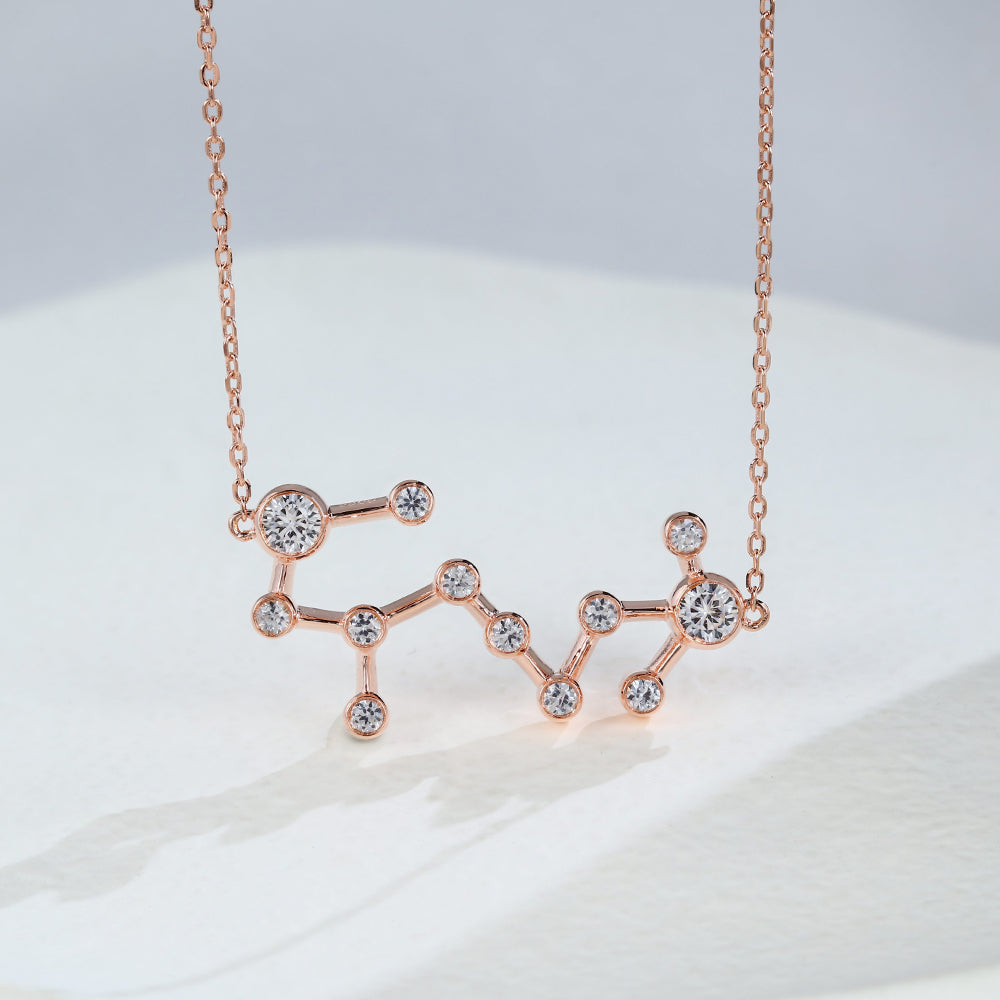 0.9 TCW Round Moissanite Scorpio-Zodiac Sign Necklace