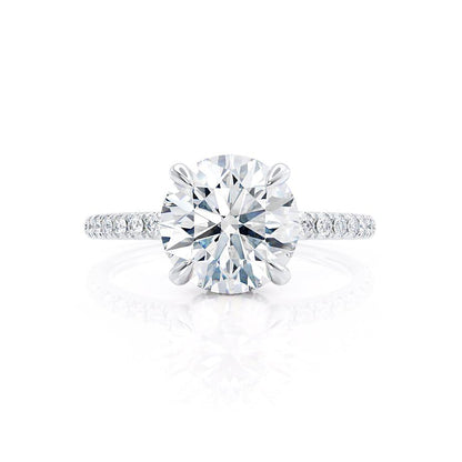 1 CT Round Hidden Halo & Pave Lab Grown Diamond Engagement Ring