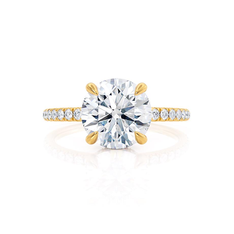 1 CT Round Pave Lab Grown Diamond Engagement Ring