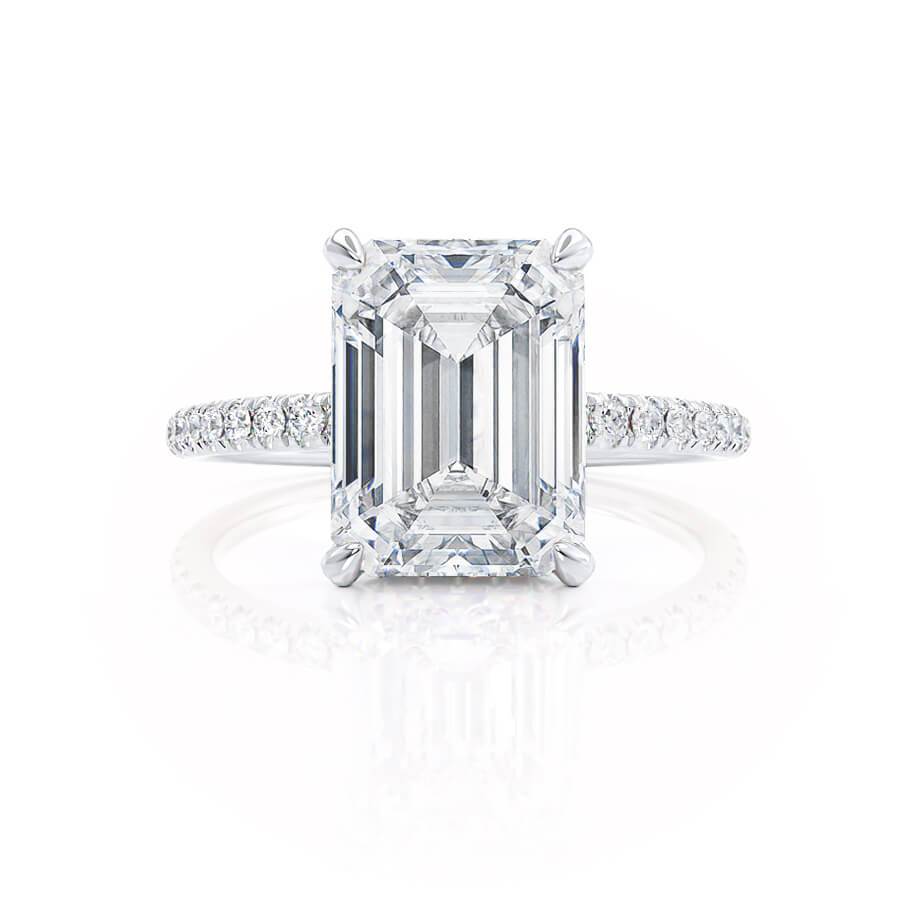 1.75 CT Emerald Pave Lab Grown Diamond Engagement Ring