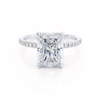 1.8 CT Radiant Hidden Halo & Pave Lab Grown Diamond Engagement Ring