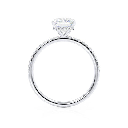 1.8 CT Radiant Hidden Halo & Pave Lab Grown Diamond Engagement Ring