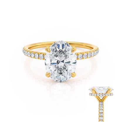 1.5 CT Oval Pave Lab Grown Diamond Engagement Ring