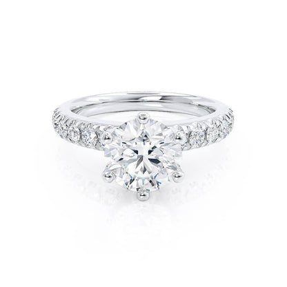 0.8 CT Round Pave Lab Grown Diamond Engagement Ring