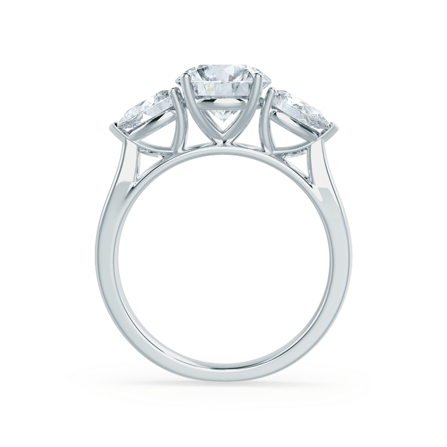 1 CT Round Three Stone Lab Grown Diamond Engagement Ring