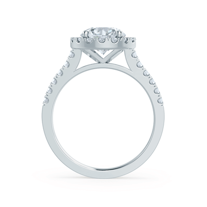 0.8 CT Round Halo & Pave Lab Grown Diamond Engagement Ring