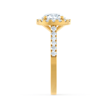 1 CT Round Halo & Pave Lab Grown Diamond Engagement Ring