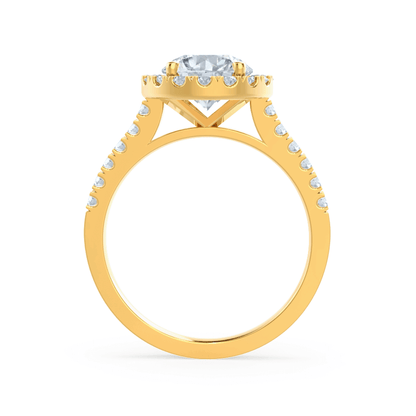 1 CT Round Halo & Pave Lab Grown Diamond Engagement Ring