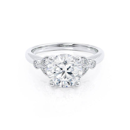 1.5 CT Round Cluster Lab Grown Diamond Engagement Ring