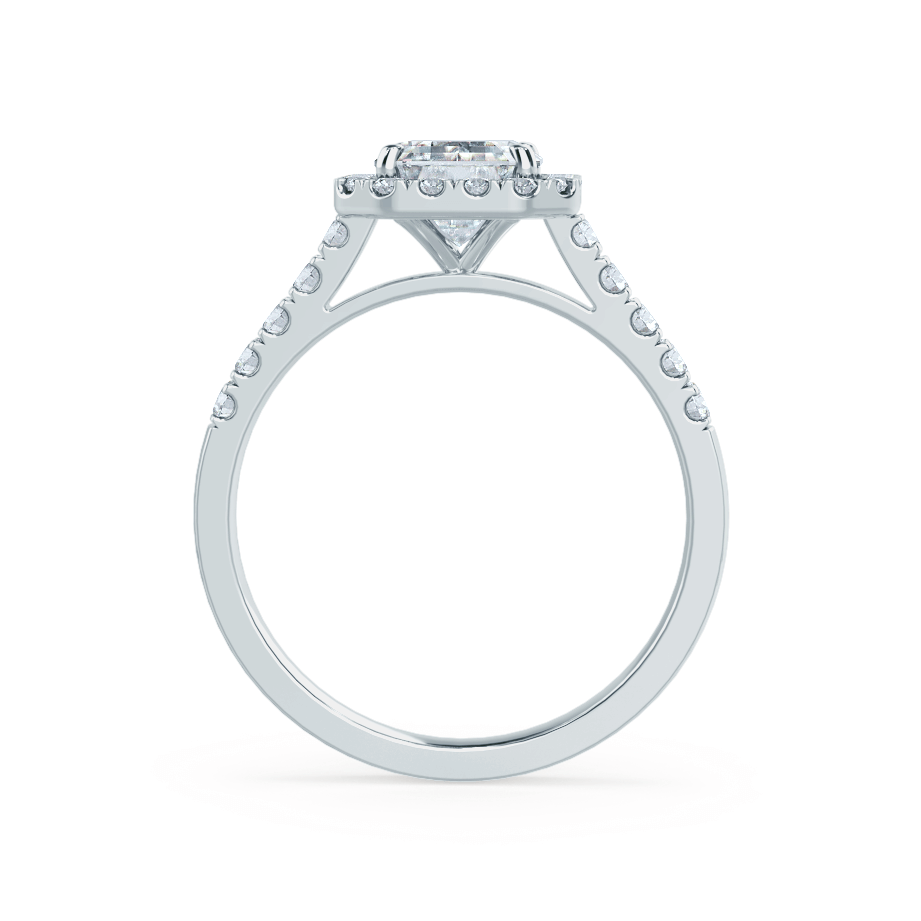 1.75 CT Emerald Halo & Pave Lab Grown Diamond Engagement Ring
