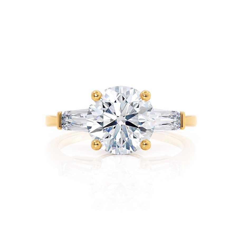 1.5 CT Round Three Stone Lab Grown Diamond Engagement Ring