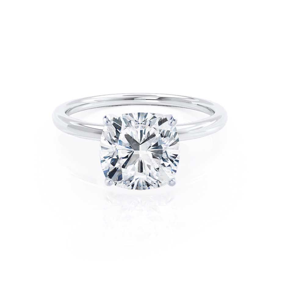 2 CT Cushion Solitaire Lab Grown Diamond Engagement Ring