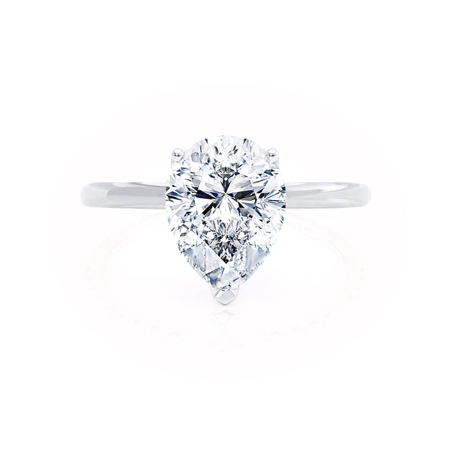 0.94 CT Pear Solitaire Lab Grown Diamond Engagement Ring
