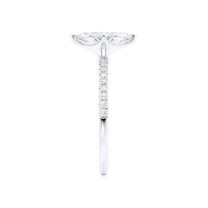 1 CT Marquise Pave Lab Grown Diamond Engagement Ring