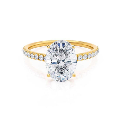0.9 CT Oval Pave Lab Grown Diamond Engagement Ring