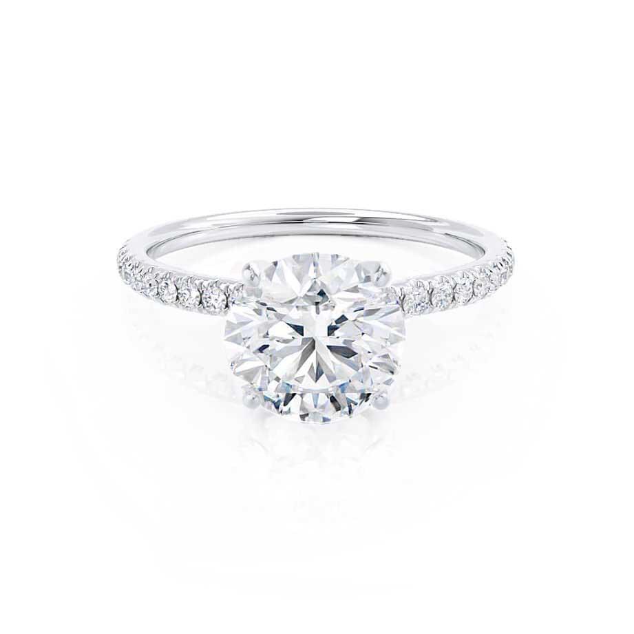 2 CT Round Pave Lab Grown Diamond Engagement Ring