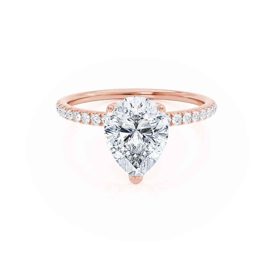1.2 CT Pear Pave Lab Grown Diamond Engagement Ring