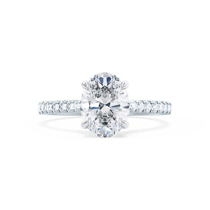 1.8 CT Oval Pave Lab Grown Diamond Engagement Ring