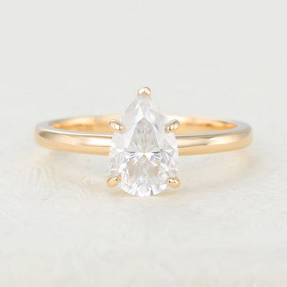 1.5 CT Pear Solitaire Lab-Grown Diamond Engagement Ring