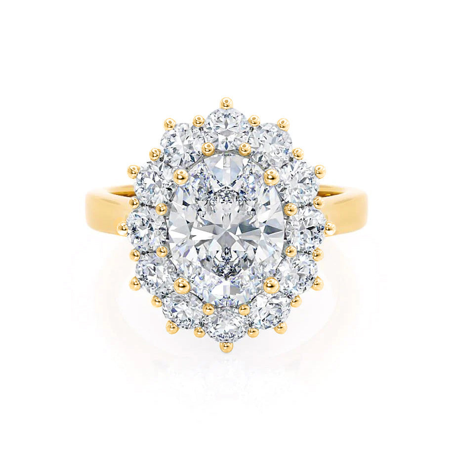 2.1 CT Oval Halo Lab Grown Diamond Engagement Ring
