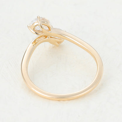 0.39 CT Pear Toi Et Moi Moissanite Engagement Ring